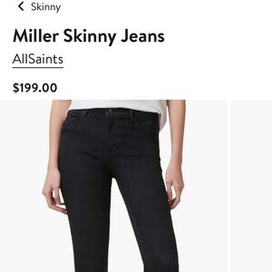 AllSaints Black Skinny Jeans